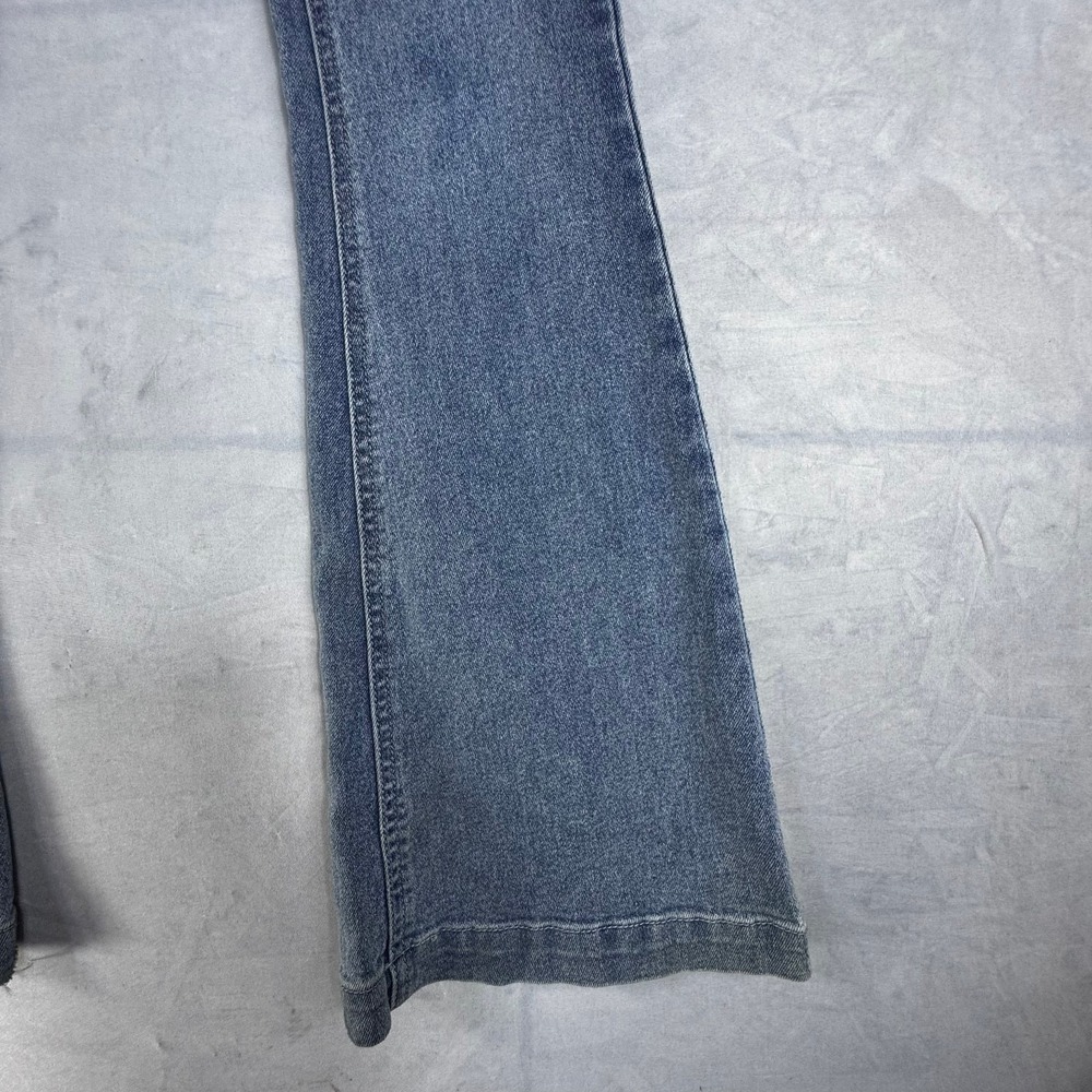 Crest Premium Womens Flared Bootcut Jeans Blue Denim Stretch Whisker 5-Pocket 1 - Picture 14 of 16